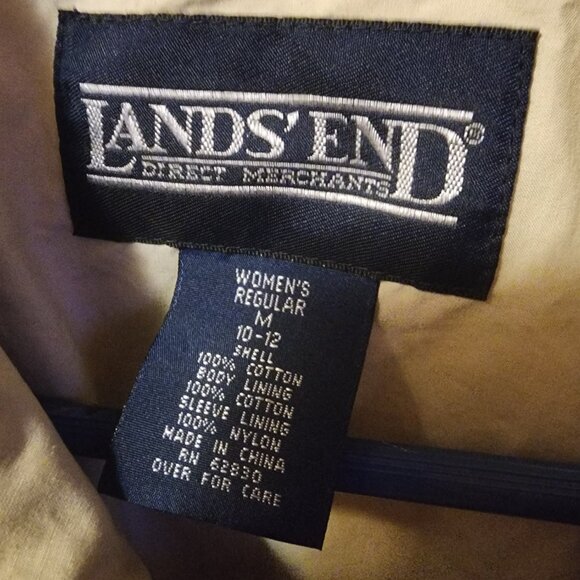 Women's Medium Lands' End Cream Zip Up Soft-Shell Windbreaker Jacket - Picture 7 of 8